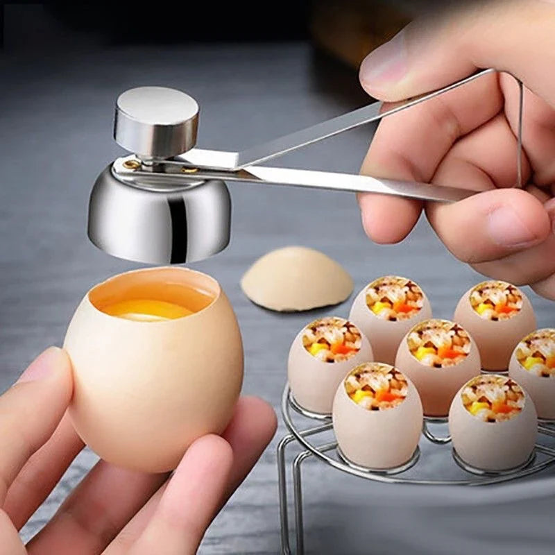 Stainless Steel Egg Topper Cutter & Shell Opener Egg Topper Cutter Qme