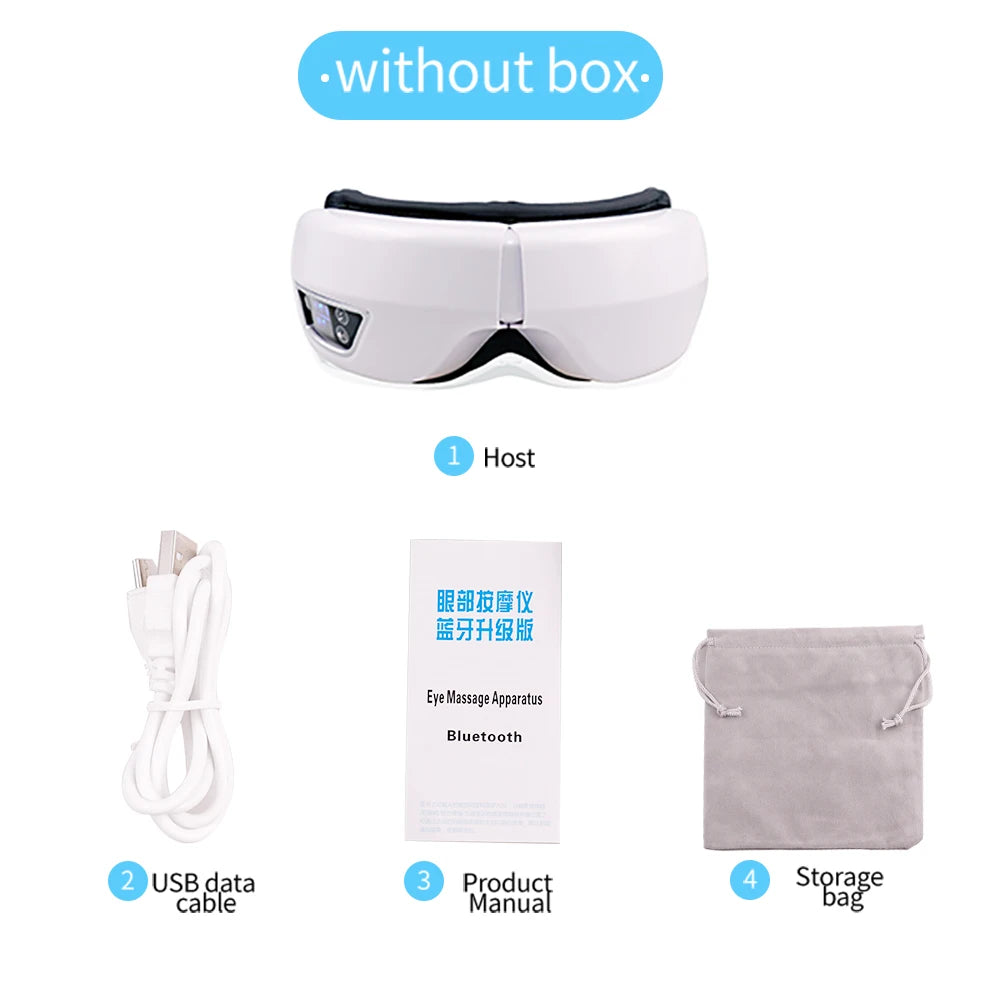6D Smart Eye Massager – Bluetooth Airbag Vibration Mask Eye Massager Mask Qst No Box