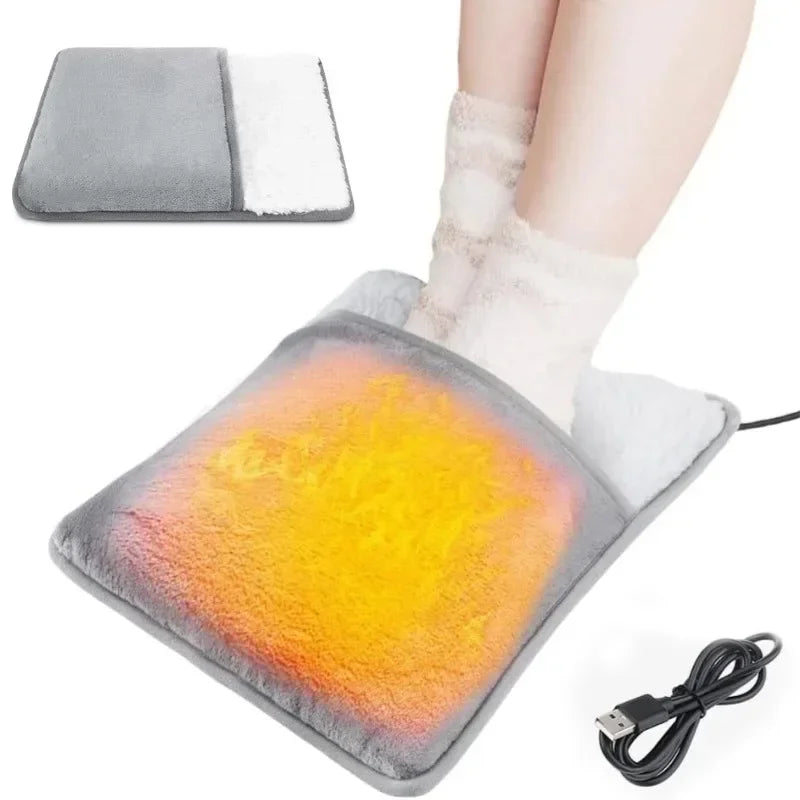 PAQIN USB Electric Foot Warmer – Plush Heated Slipper Pad Electric Foot Warmer Qst