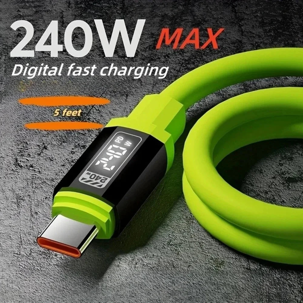 240W USB-C Fast Charge Cable – 0.3m to 2m | iPhone & Samsung USB-C Charging Cable Qme