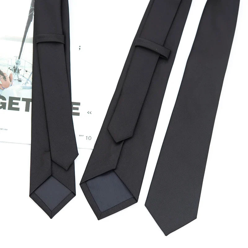 Classic Black Necktie for Men & Women | Wedding & Business Necktie Qme