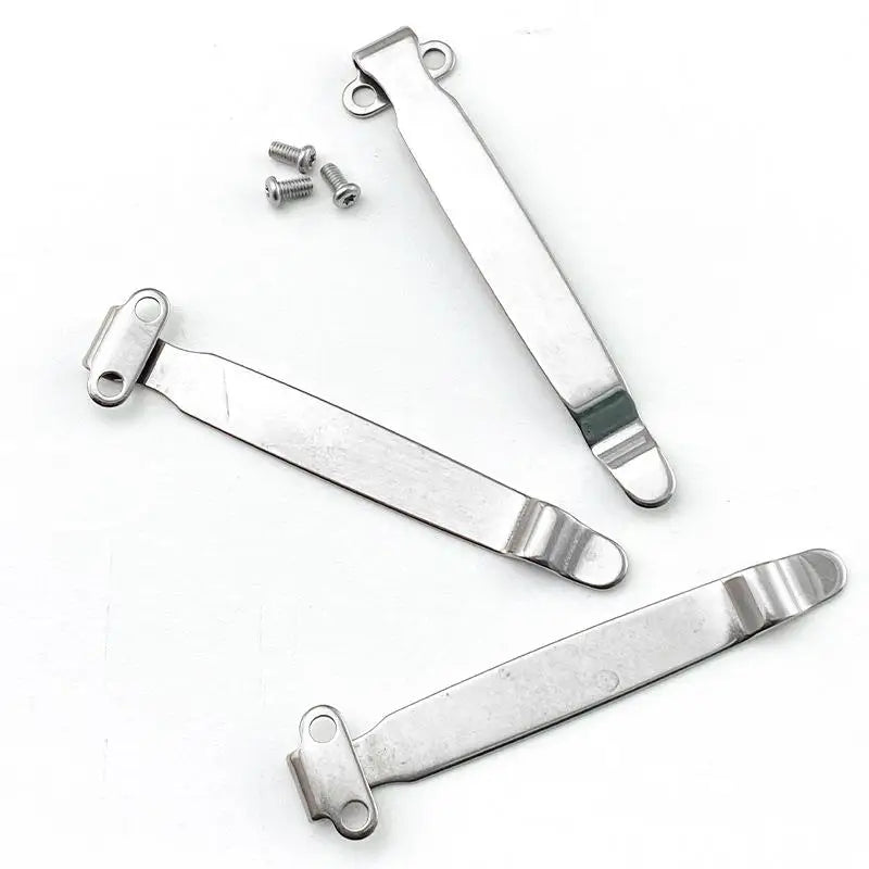 Stainless Steel Back Clip for DIY Folding Pocket Knife + Screws Knife Making Accessory Qst