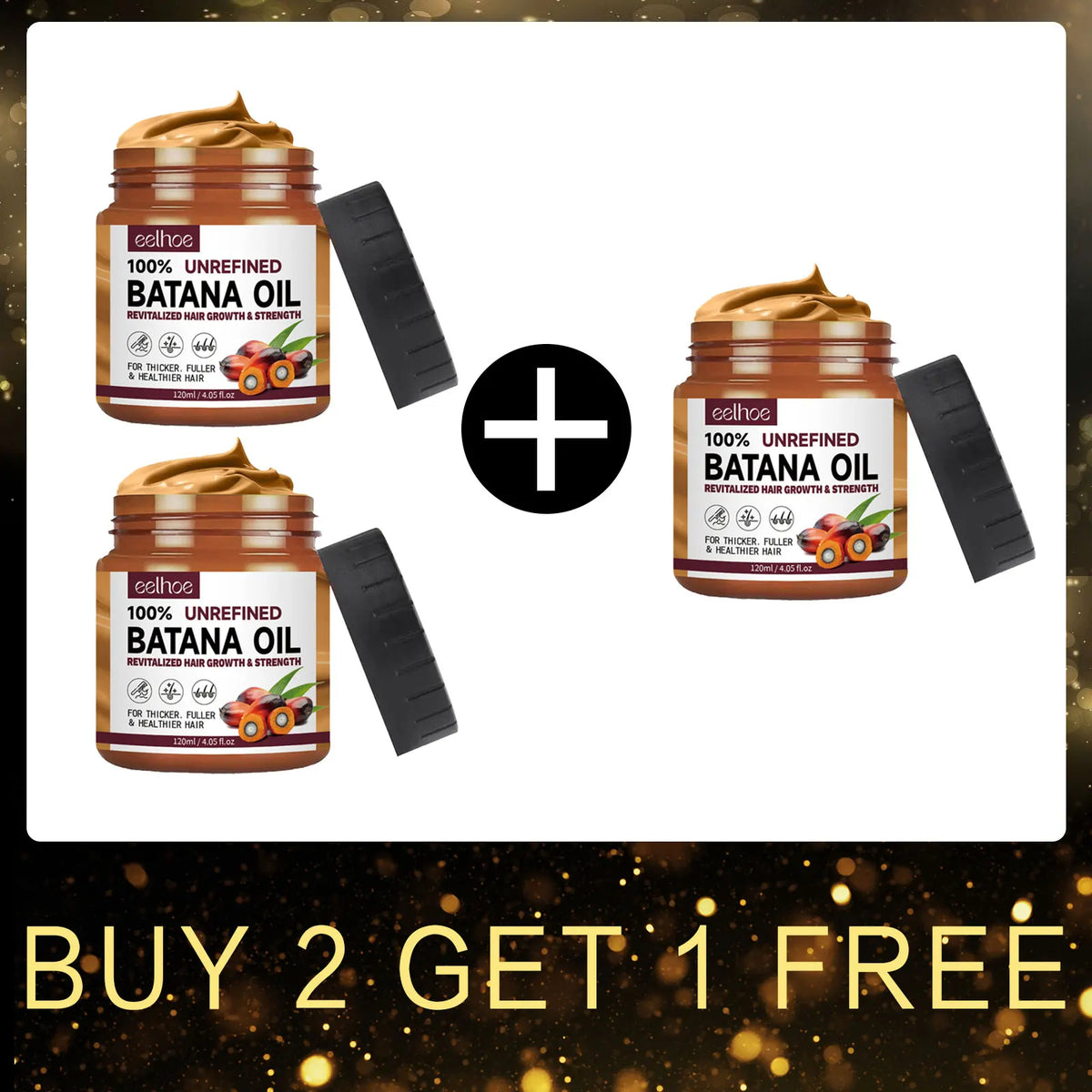 EELHOE Batana Oil Shampoo & Conditioner Hair Growth Kit Hair Growth Kit Qst 2Conditioner 1 Free