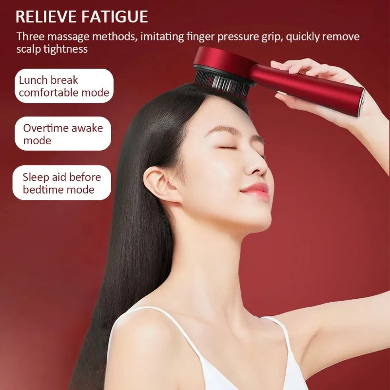 Qme Electric Vibration Scalp Massager Comb with Red Light Scalp Massager Comb Qme