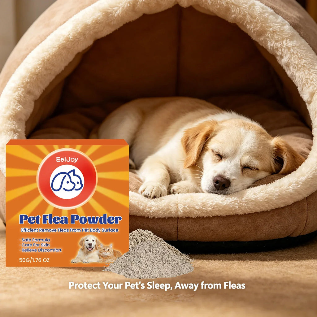 Pet Flea & Tick Powder for Dogs & Cats – Non-Toxic Formula Pet Flea Powder Qme