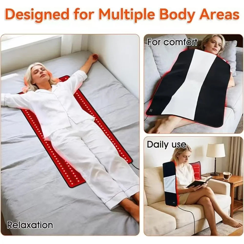 Large Red Light Therapy Mat 39"x24" – 400 LED 660nm 850nm Red Light Therapy Mat Qst