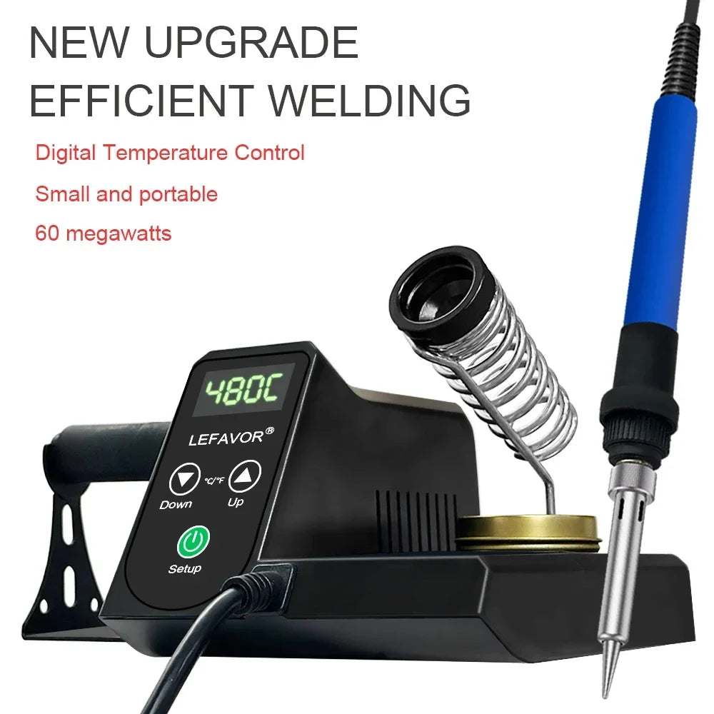 60W Digital Soldering Iron Station – LED Display & PID Control Soldering Iron Station Qme