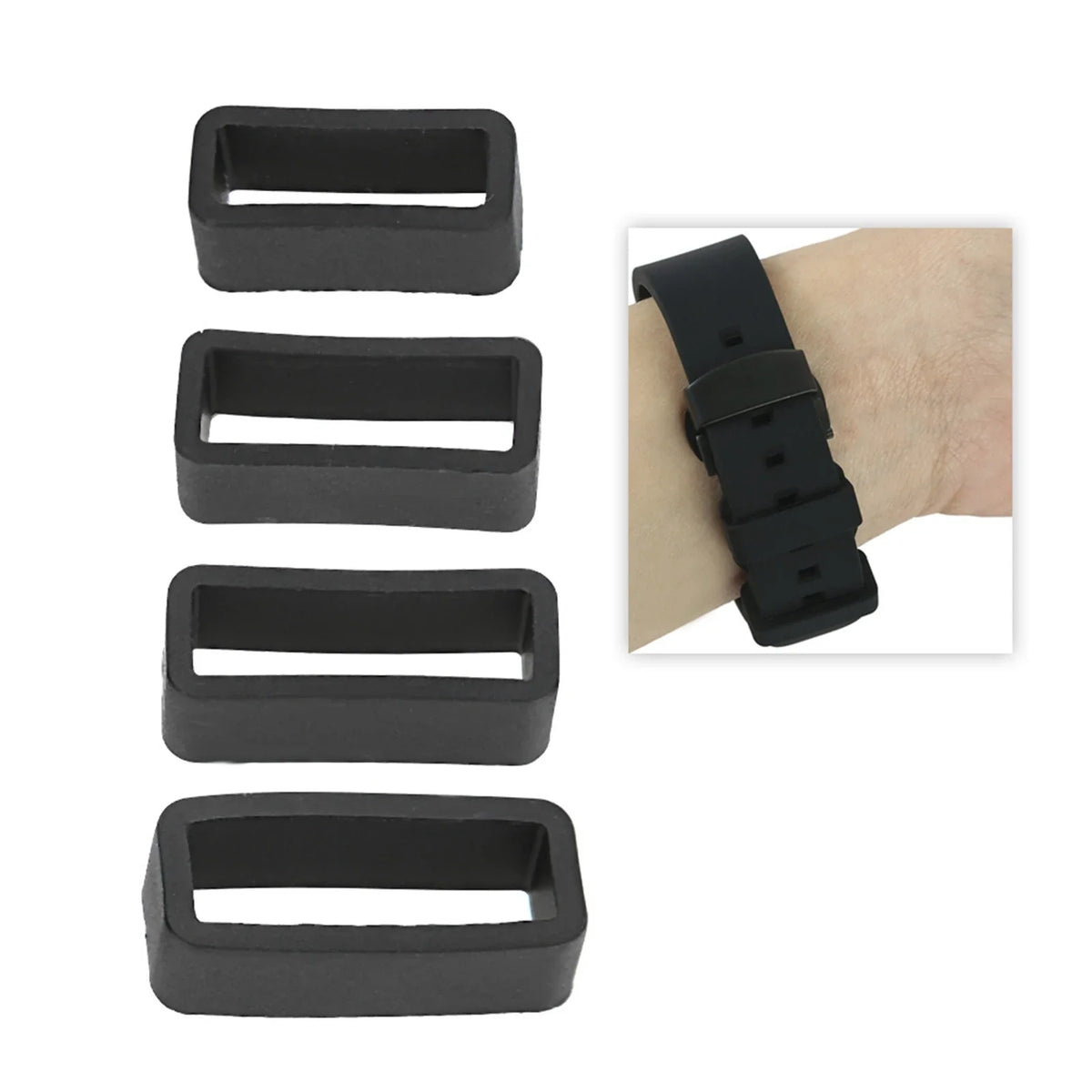 Silicone Watch Strap Safety Buckles 4-Pack | SWATCH Compatible Watch Strap Buckle Qme