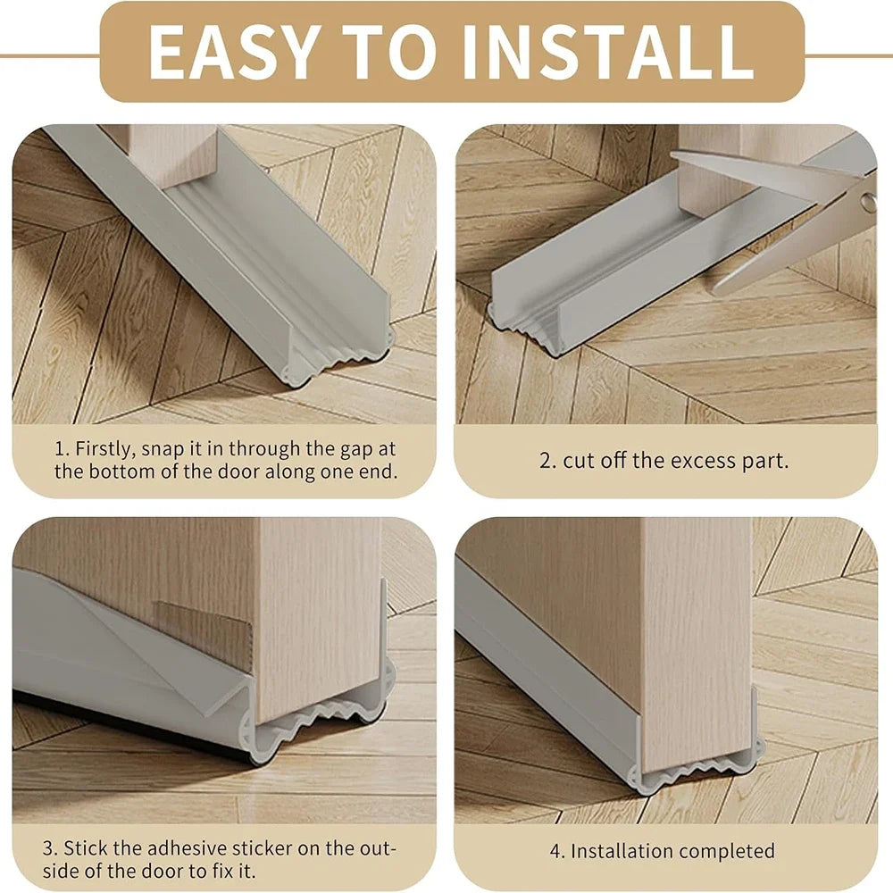 Door Bottom Weather Stripping Snap-In Seal Strip – Cuttable Door Weather Stripping Qme