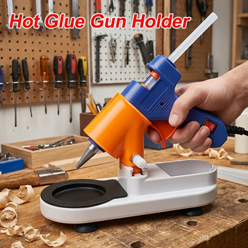 Adjustable Glue Gun Stand with Anti-Slip Base & Drip Tray Glue Gun Stand Qme