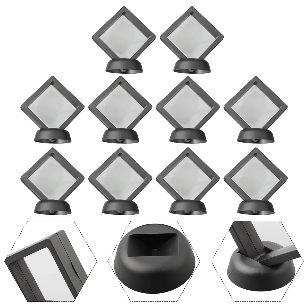 3D Floating Frame Display Stand for Jewelry, Rings & Coins Collectible Display Frame Qme