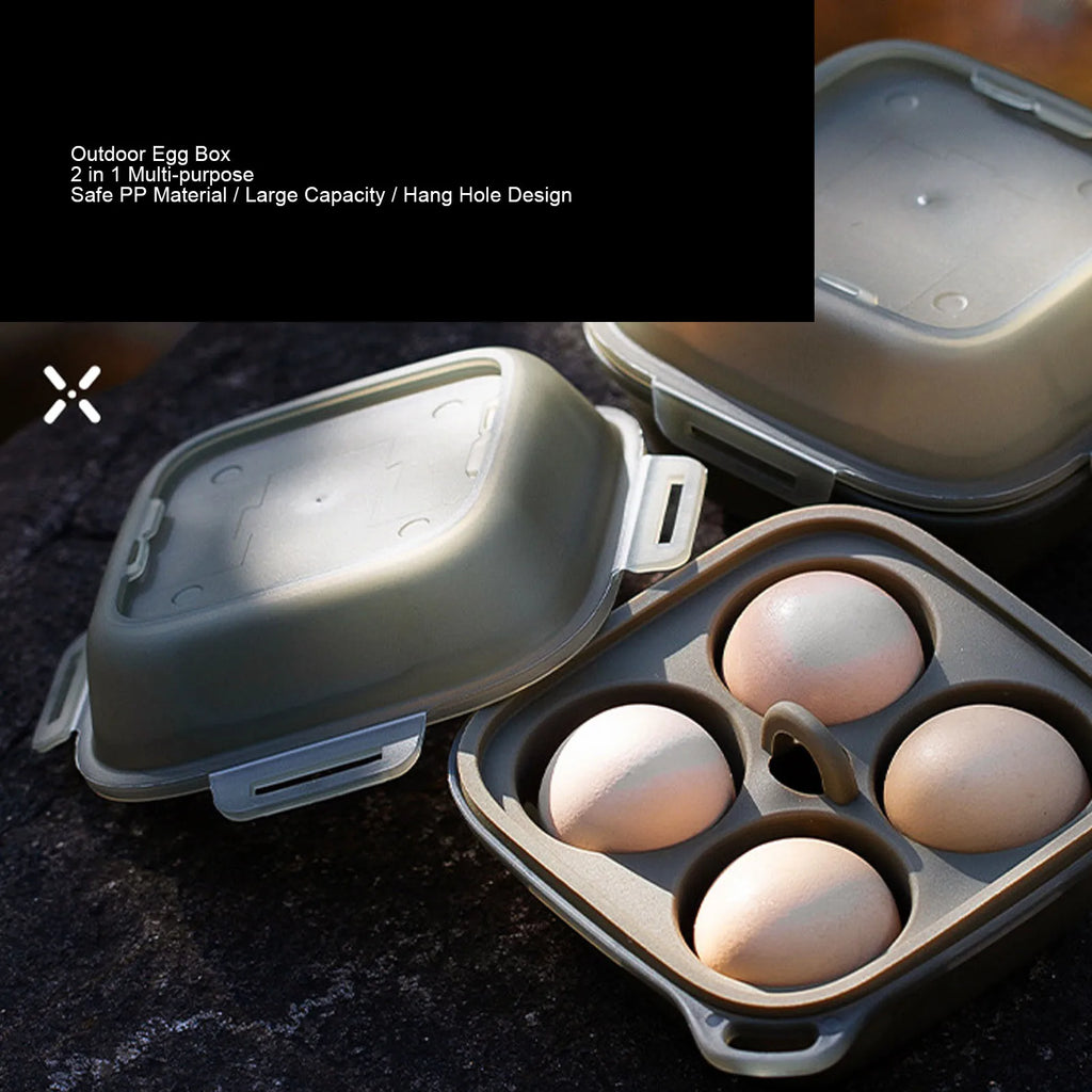 4-Grid Shockproof Egg Container for Camping & Picnic Egg Storage Container Qst