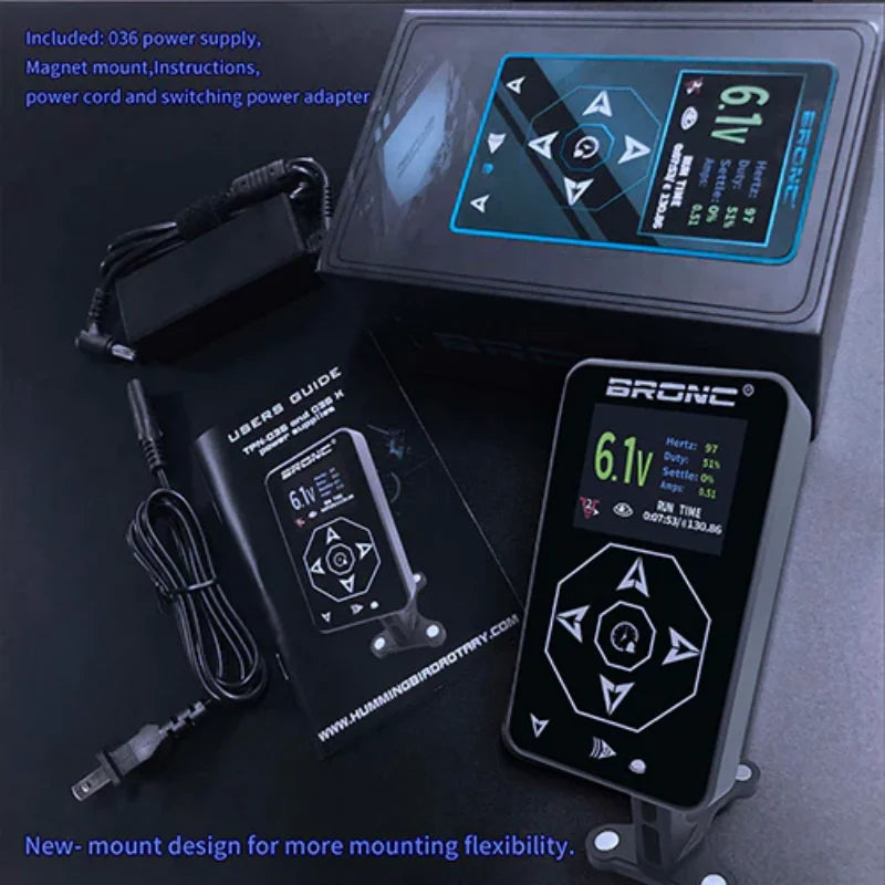 BRONC Digital Tattoo Power Supply Touch Screen LCD Dual Tattoo Power Supply Qme