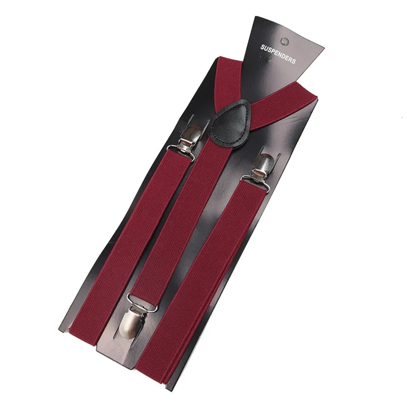 Unisex Elastic Leather Suspenders Braces – 26 Colors Suspenders & Braces Qme