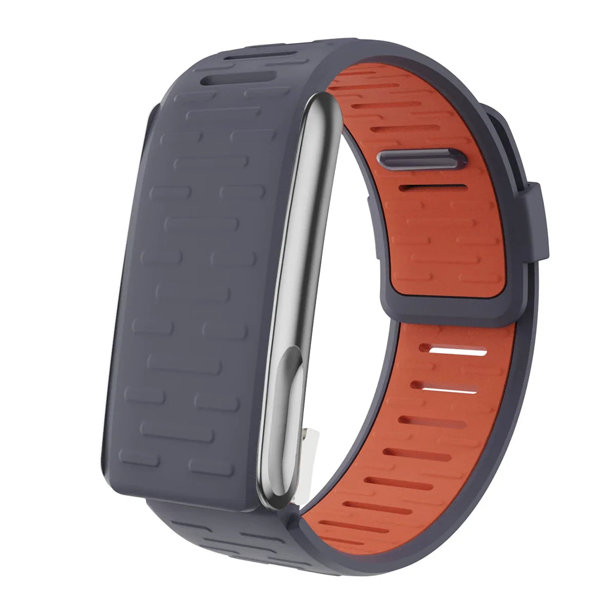 Silicone Sport Band for Whoop 5.0 – Adjustable Replacement Strap Fitness Tracker Band Qme Gray Orange-5.0MG