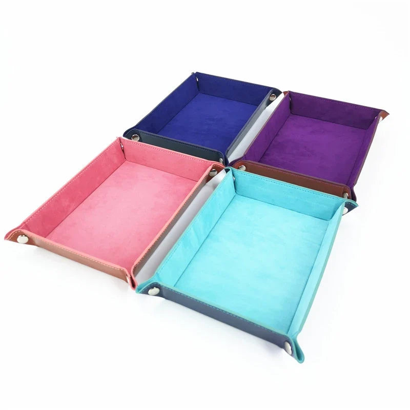 Foldable PU Dice Tray & Desktop Storage Box – 6 Colors Foldable Dice Tray Qme