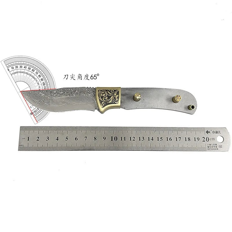 Swayboo Damascus Steel Fixed Blade Knife Blank DIY Billet Damascus Knife Blank Qst