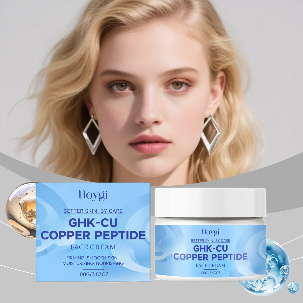Hoygi Copper Peptide Cream – Hydrating Moisturizer 100g Face Moisturizer Cream Qst