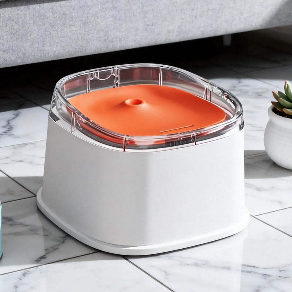 Quiet Automatic Cat Water Fountain 2.2L with Drip Pad & USB Cat Water Fountain Qme