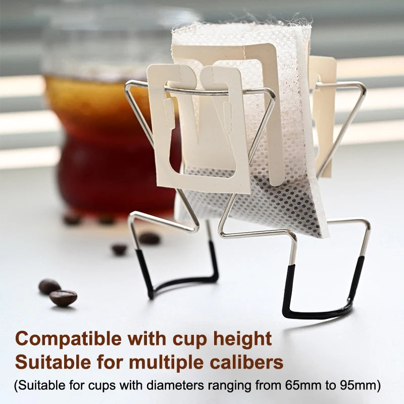 Stainless Steel Hanging Ear Coffee Filter Holder | Portable Drip Stand Coffee Filter Holder Qst