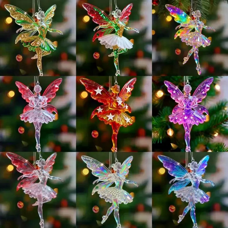 Sparkling Acrylic Ballerina Christmas Tree Pendant Ornament Christmas Ornament Qme