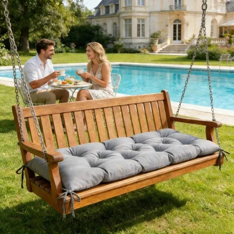Outdoor Bench Cushion – Thick Padded Porch Swing Seat Pad Outdoor Bench Cushion Qst Light Grey 120x50x8CM