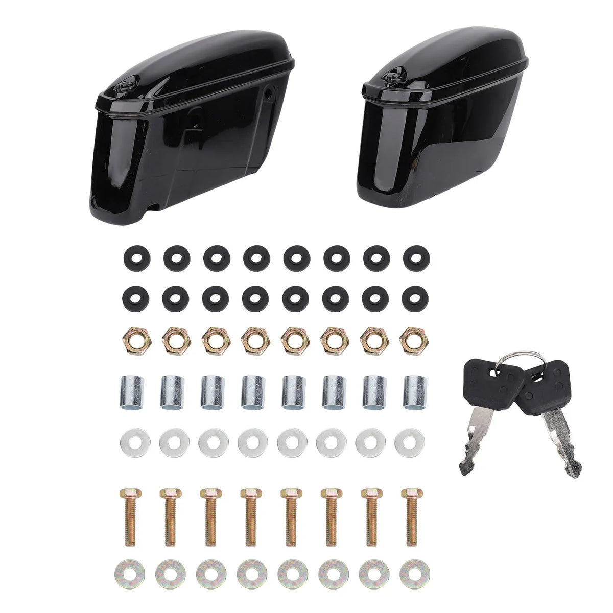 Universal Motorcycle Hard Saddle Bags 22L ABS Trunk with Lock Motorcycle Saddle Bags Qme 2Pcs