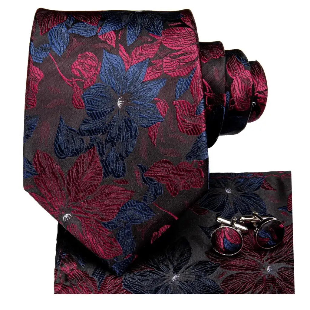Men's Floral Necktie – Wedding & Party Tie | 46 Colors Floral Necktie Qme