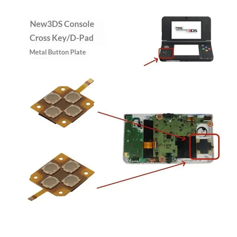 D-Pad Dome Snap PCB Conductive Film for New 3DS XL Controller Controller Repair Part Qme