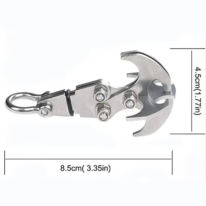 Stainless Steel Folding Grappling Hook – Portable Climbing Claw Climbing Hook Qst