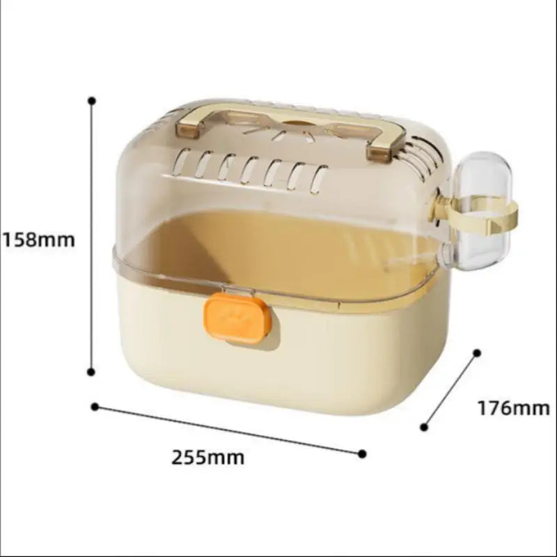 Portable Hamster Travel Cage with Handle & Water Bottle Small Animal Carrier Qme