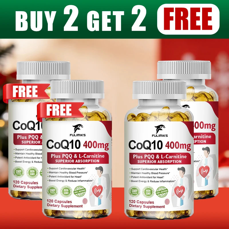 Fulimiks CoQ10 Ubiquinol 400mg – Energy & Antioxidant Capsules CoQ10 Supplement Qst