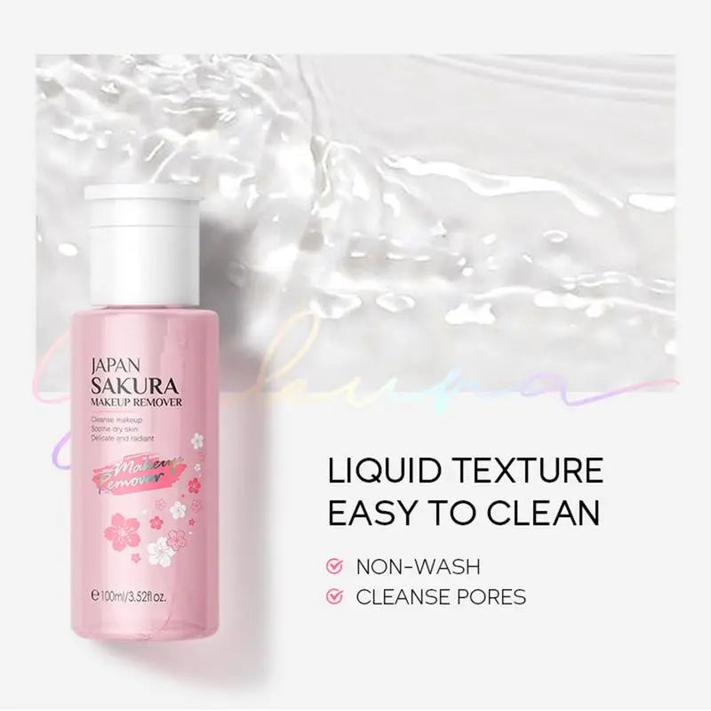 Sakura 3-in-1 Liquid Makeup Remover & Facial Cleanser Makeup Remover Cleanser Qme