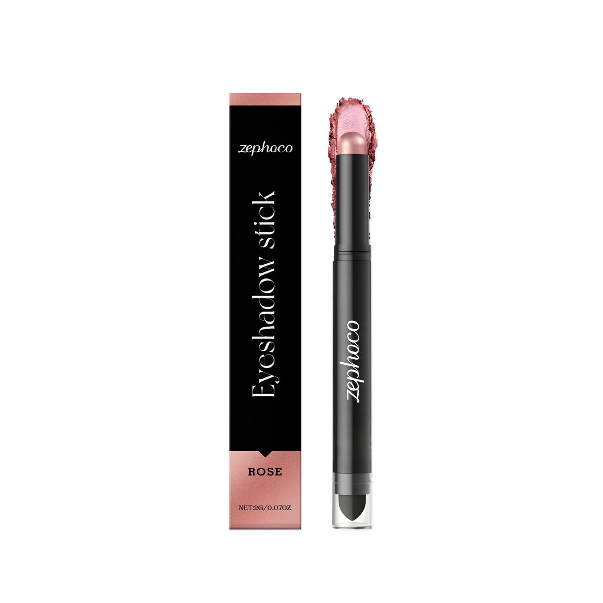 Shimmer Eyeshadow Stick – Long-Wear Eye Makeup Pen | Zephoco Eyeshadow Stick Qst ROSE