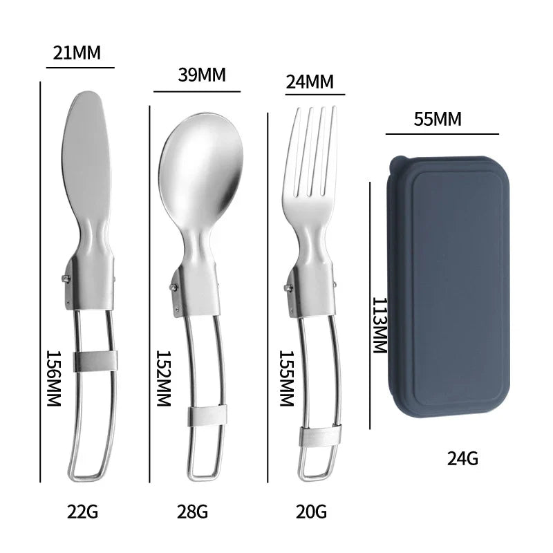 Folding Stainless Steel Cutlery Set – Knife, Fork & Spoon Folding Cutlery Set Qme 3pcs Roya Blue2