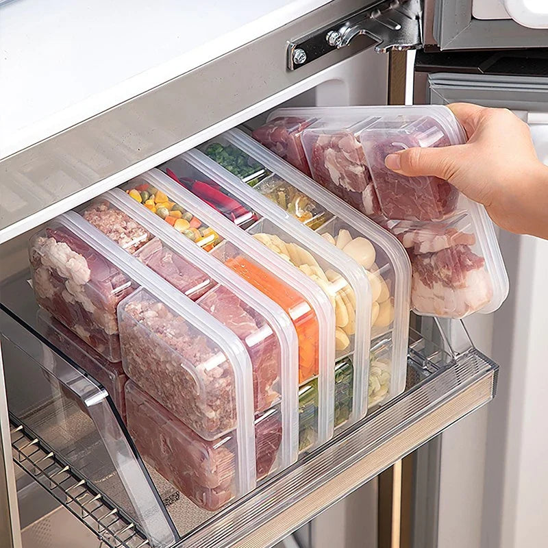 Plastic Freezer Food Storage Box – Airtight Fresh-Keep Lid Food Storage Container Qme