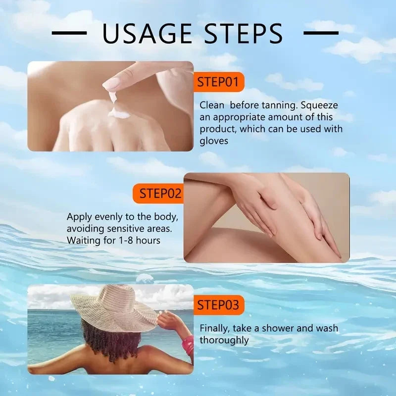 Tanning Lotion with Ceramide, Collagen & Hyaluronic Acid | Qme Tanning Body Lotion Qme