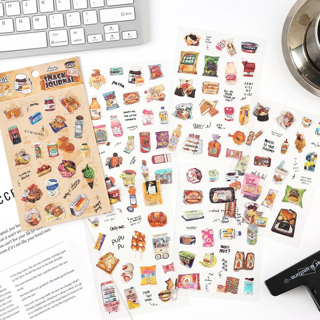 6-Sheet Cute Scrapbooking Sticker Book – DIY Junk Journal Supplies Scrapbooking Sticker Book Qme