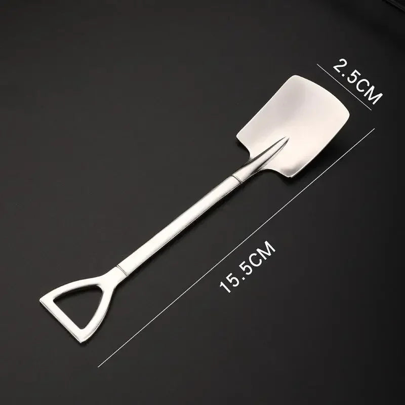 Stainless Steel Ice Cream Dessert Spoon Set – 5 Colors, 4 Pcs Dessert Spoon Set Qme Style B Silver