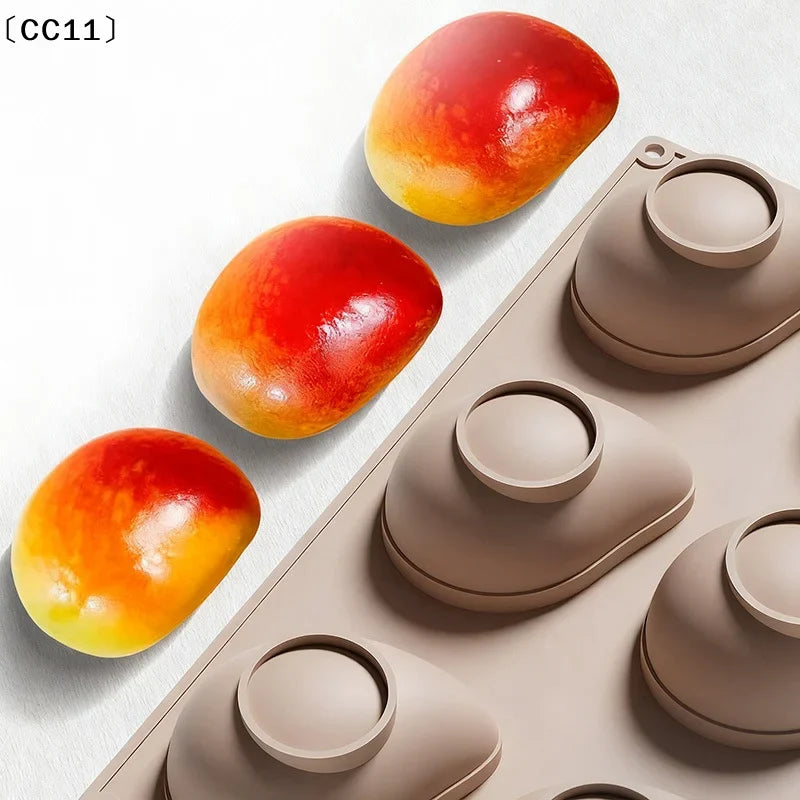 Mango Fruit Silicone Mold – 6 & 12 Cavity Mousse Cake Mold Silicone Baking Mold Qme