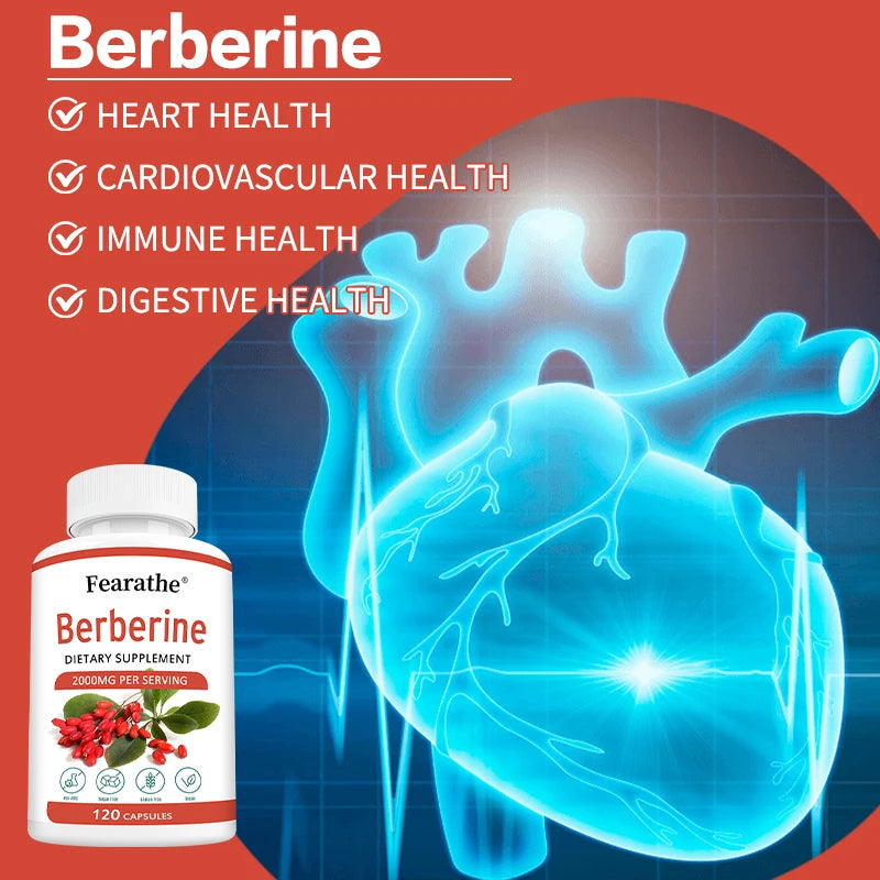 Berberine 2000mg Supplement – 120 Capsules, Non-GMO Herbal Supplement Qst