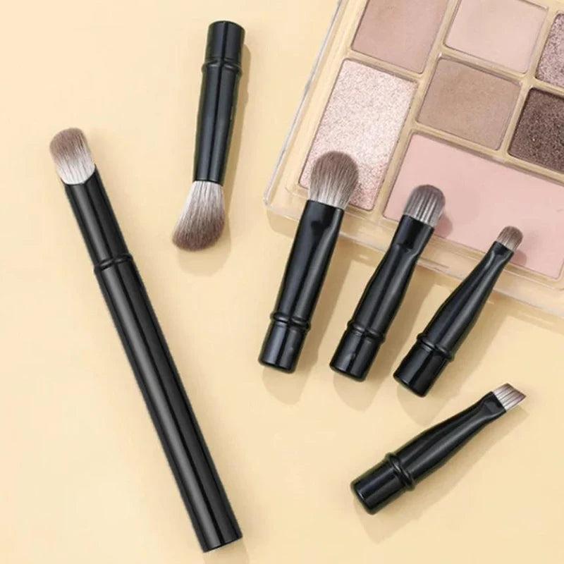 Mini Travel Makeup Brush Set – 6-Piece Portable Cosmetic Kit Makeup Brush Set Qme