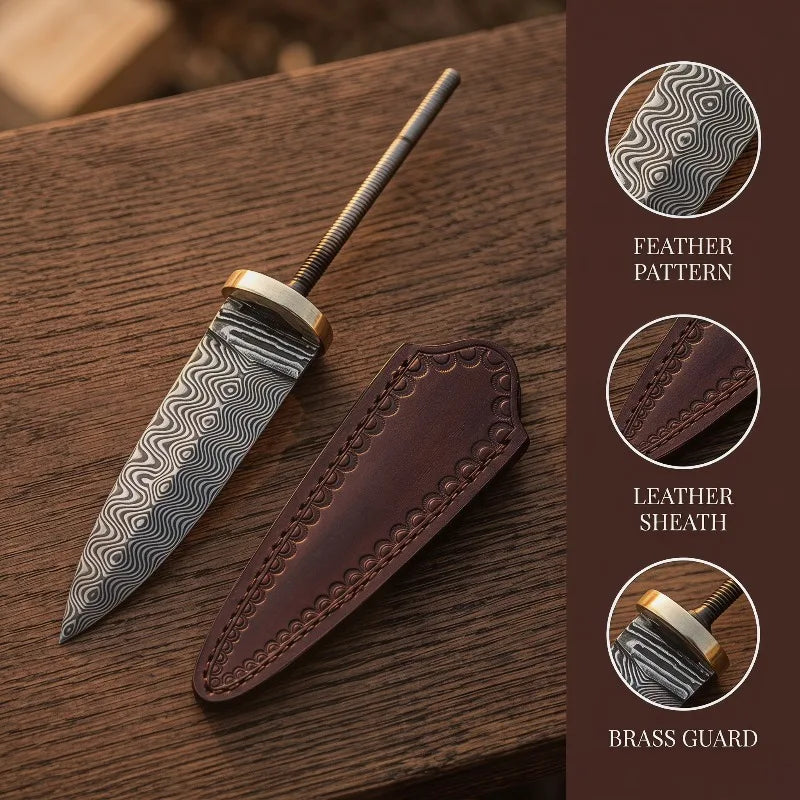 Damascus Steel Tea Knife Blank – Handmade Forged Wedging Tool Tea Knife Blank Qst
