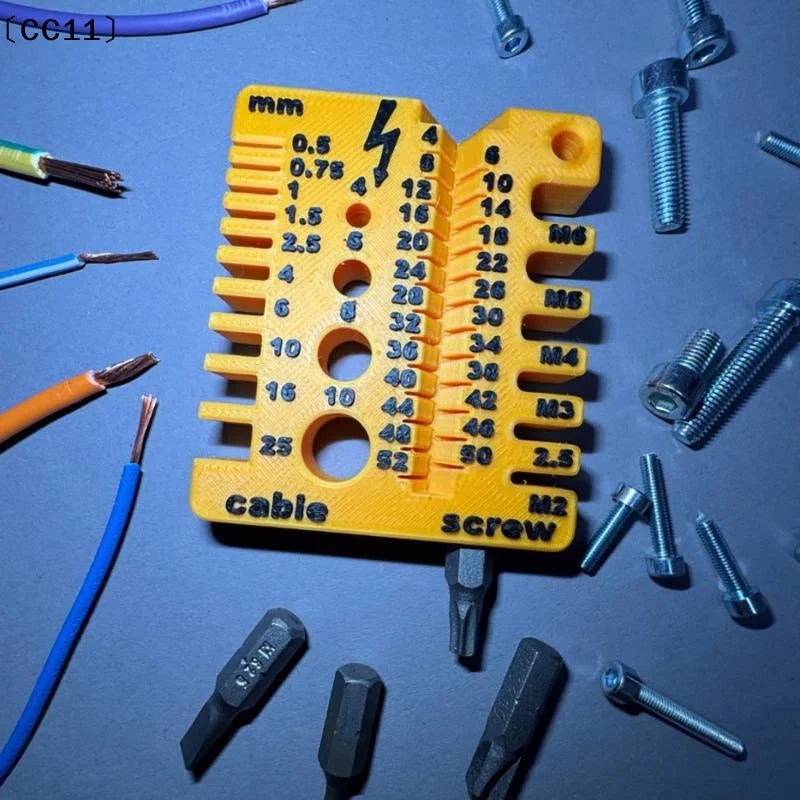Portable Thread Checker & Screw Gauge – 3D Printed PLA Tool Thread & Screw Gauge Qme