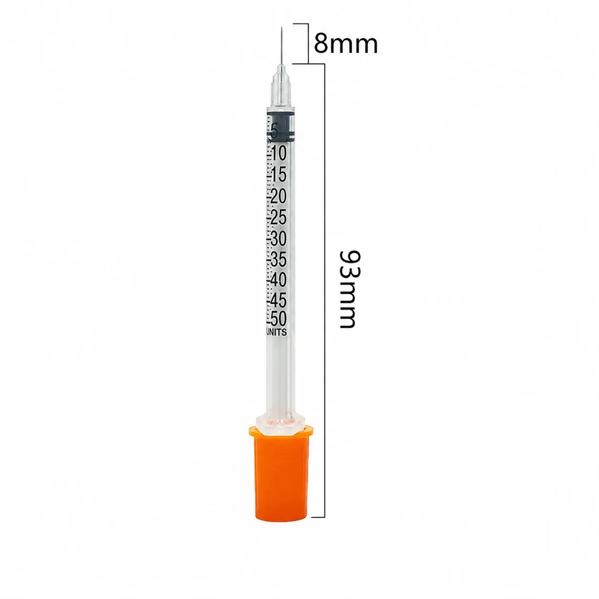 Disposable Sterile Veterinary Syringe 0.5–1ml Orange Cap Veterinary Syringe Qme 0.5ml-31Gx8mm 1 PC