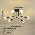Modern LED Spider Ceiling Light | Industrial Iron Black & Gold Ceiling Light Fixture Qme Black