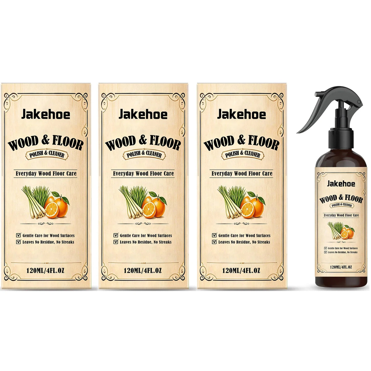 Wood Floor Cleaning Spray – Polish, Restore Shine & Scratches Floor Polish Spray Qme 3 x 120ML Boxed