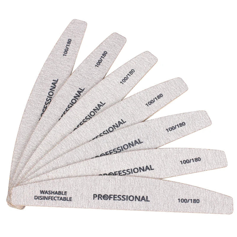 Professional Wooden Nail Files & Buffer Set 100/180 Grit Nail Files & Buffer Qme
