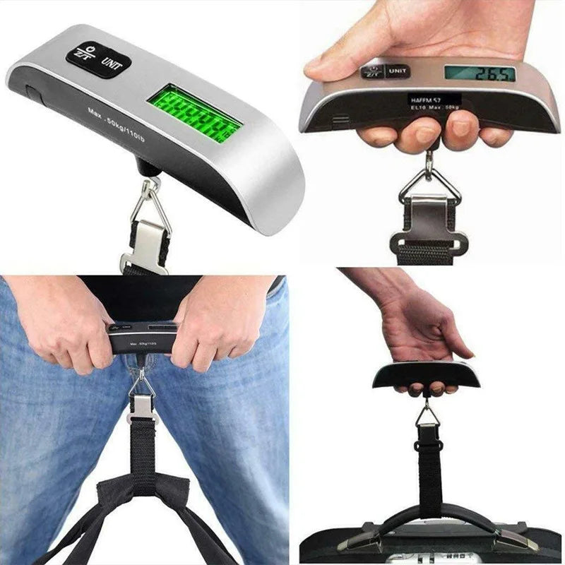 Portable Digital Luggage Scale 110lb/50kg – LCD Hanging Scale Digital Luggage Scale Qme