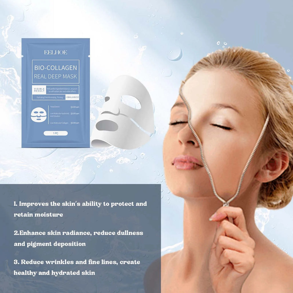 EELHOE Bio Collagen Face Mask – Firming & Brightening Sheet Mask Collagen Face Mask Qst